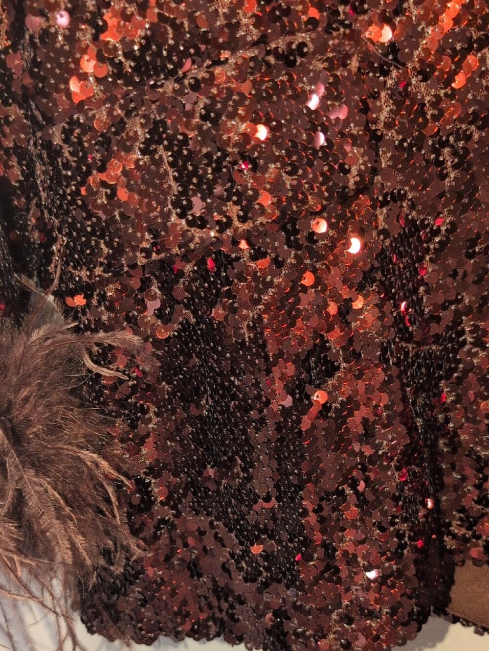 Bronze Sequin Feather-Cuff Blazer - Picture 14 of 15